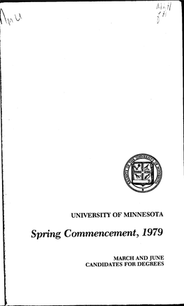 Spring Commencement, 1979