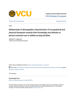 Relationship of Demographic Characteristics of Occupational And