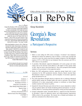 Georgia's Rose Revolution: a Participant's Perspective