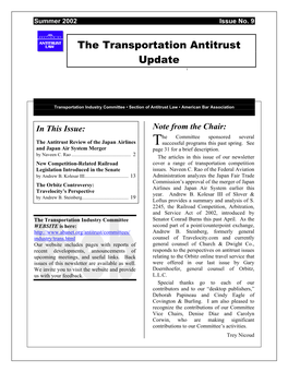 The Transportation Antitrust Update