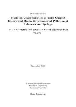 Study on Characteristics of Tidal Current Energy and Ocean Environmental Pollution at Indonesia Archipelago