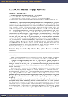 Hardy Cross Method for Pipe Networks