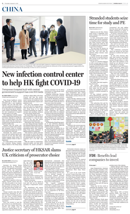 New Infection Control Center to Help HK Fight COVID19