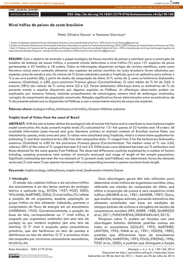 Nível Trófico De Peixes Da Costa Brasileira X4.Cdr