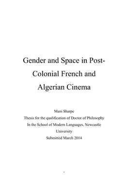 Colonial French and Algerian Cinema
