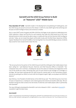 Gameloft and the LEGO Group Partner to Build an “Awesome” LEGO Mobile Game