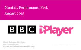 August 2015 Monthly Performance Pack