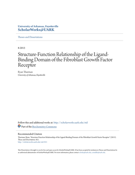 Structure-Function Relationship of the Ligand-Binding Domain of the Fibroblast Growth Factor Receptor