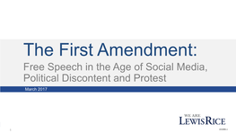 First Amendment – Free Speech in the Age of Social Media, Political