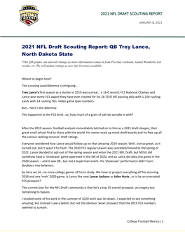 2021 NFL Draft Scouting Report: QB Trey Lance, North Dakota State