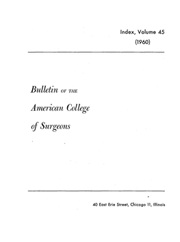 1960 Bulletin Index Vol 45