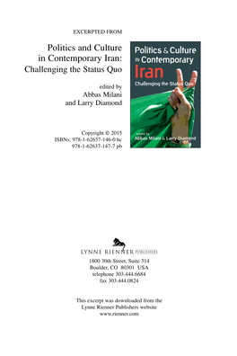 Politics and Culture in Contemporary Iran: Challenging the Status Quo