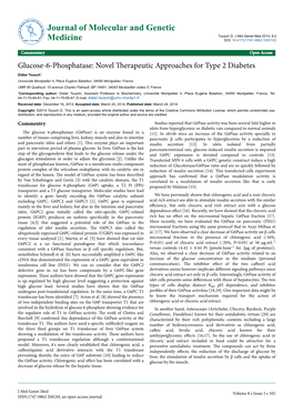 Glucose-6-Phosphatase: Novel Therapeutic Approaches for Type 2