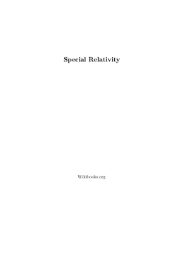 Special Relativity