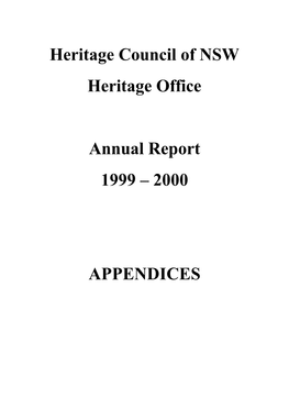 Appendices to ANNUAL REPORT 2000