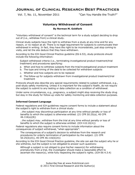 Voluntary Withdrawal of Consent by Norman M