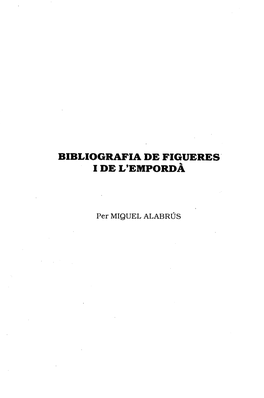 Bibliografia De Figueres I De L'empordà