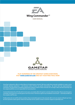 Wing Commander Claw Marks Manual
