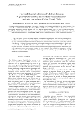 Fine-Scale Habitat Selection of Chilean Dolphins (Cephalorhynchus Eutropia): Interactions with Aquaculture Activities in Southern Chiloé Island, Chile