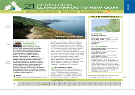 New Quay, Traces More Fine Cliffs Before And, After Another Beach, Containing an Iron Age Fort Through National Trust Land to Cwmtydu