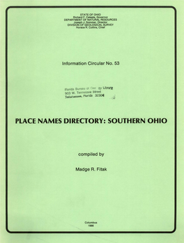 Place Names Directory: Southern Ohio