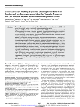 Gene Expression Profiling Separates Chromophobe Renal Cell Carcinoma from Oncocytoma and Identifies Vesicular Transport and Cell