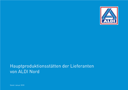 Hauptproduktionsstätten Der Lieferanten Von ALDI Nord