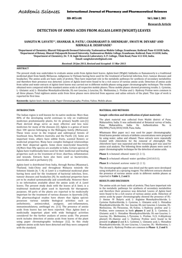 Detection of Amino Acids from Aglaia Lawii (Wight) Leaves