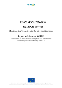 H2020 MSCA-ITN-2018 Retrace Project Realising the Transition To