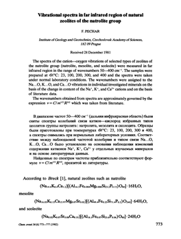 Vibrational Spectra in Far Infrared Region of Natural Zeolites of the Natrolite Group