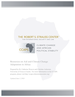 Resources on Aid and Climate Change Adaptation in Africa