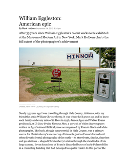 William Eggleston: American Epic