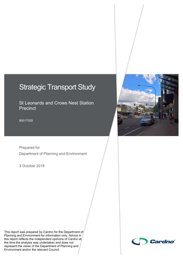 Strategic Transport Study St Leonards and Crows Nest Station Precinct