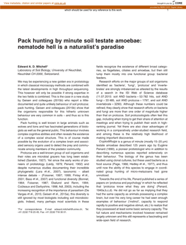 Pack Hunting by Minute Soil Testate Amoebae: Nematode Hell Is a Naturalist’S Paradise