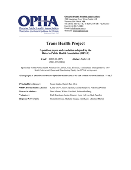 Trans Health Project