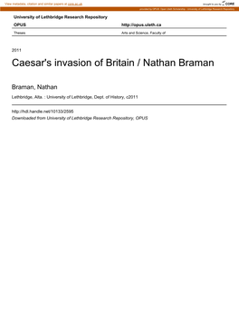 Caesar's Invasion of Britain / Nathan Braman