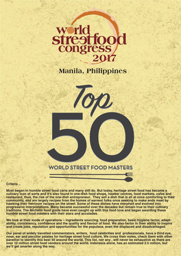Top 50 Street Food Awards Low