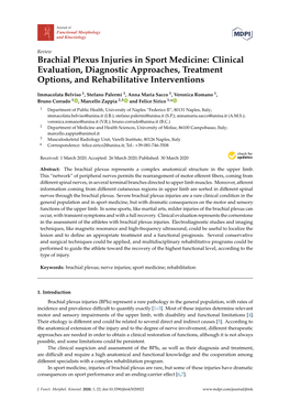 Brachial Plexus Injuries in Sport Medicine: Clinical Evaluation, Diagnostic Approaches, Treatment Options, and Rehabilitative Interventions