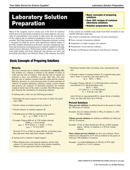 Laboratory Solution Preparation