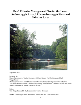 Draft Androscoggin Management Plan