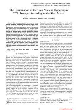 The Examination of the Halo Nucleus Properties of Li Isotopes According