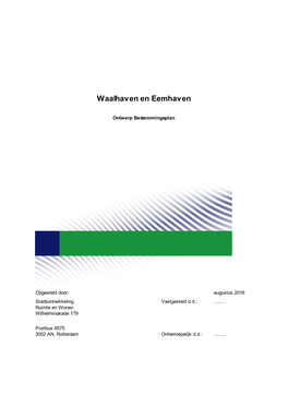 Bestemmingsplan Waalhaven En Eemhaven Van De Gemeente Rotterdam