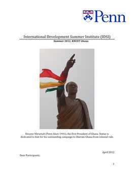 International Development Summer Institute (IDSI) Summer 2012, KNUST Ghana