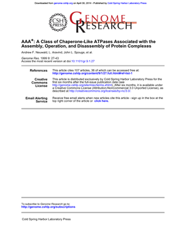 Assembly, Operation, and Disassembly of Protein Complexes