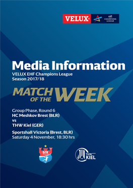 Media Information VELUX EHF Champions League Season 2017/18