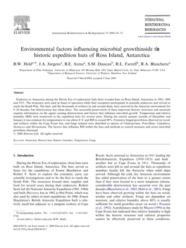 Environmental Factors Influencing Microbial Growth Inside the Historic