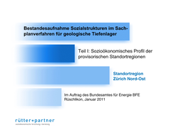 Sozioökonomisches Profil Der Provisorischen Standortregionen