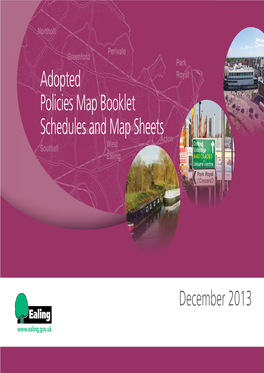 Adopted Policies Map Booklet Schedules and Map Sheets