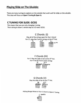 Slide Uke & the Blues — Song Sheets