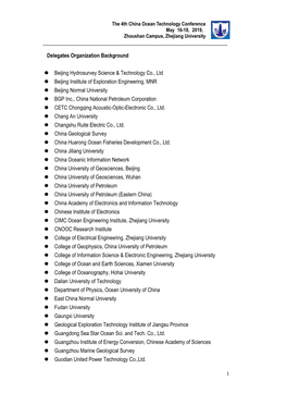 Delegates Organization Background Beijing Hydrosurvey Science